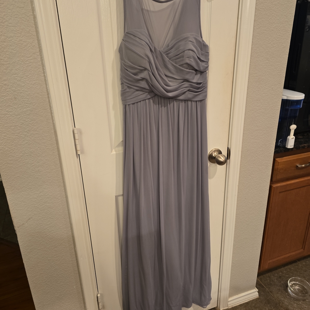 David's Bridal Gray Maxi Dress